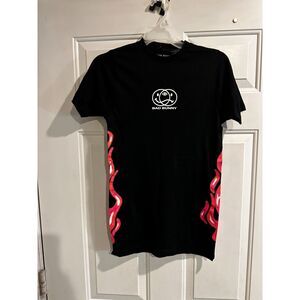 Womens Bad Bunny Tee - Pink Flames - NWT - size XS